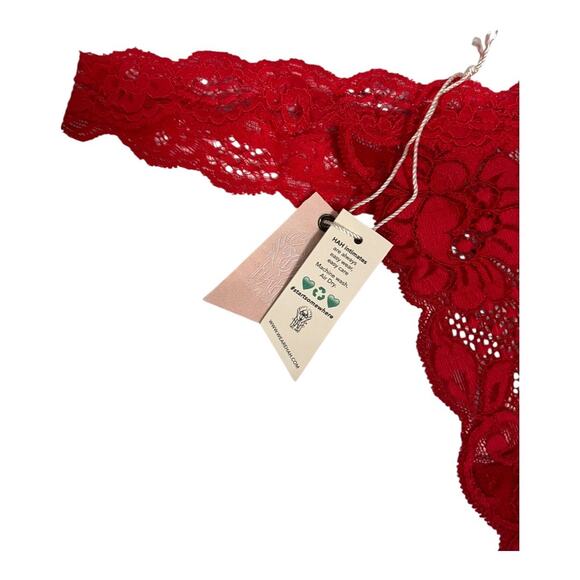 We are HAH / Free People NWT String Me A Thong Panty Panties Siren Red L - Picture 3 of 6